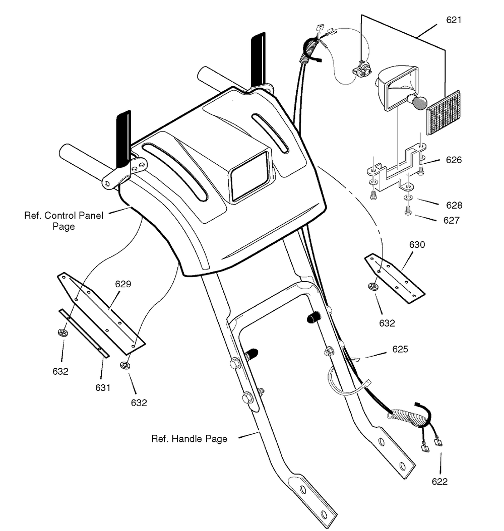 Headlight Diagram and Parts List for 1695370-6331770X54 2007 Briggs and Stratton Snow Blower